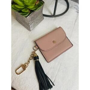 Anne Klein Pink Leather Wallet with Tassel Keychain